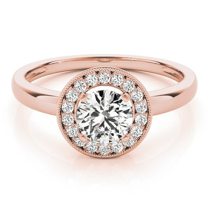 Lab Grown Round Diamond Halo Engagement Ring