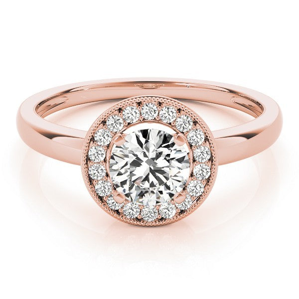 Lab Grown Round Diamond Halo Engagement Ring