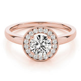 Lab Grown Round Diamond Halo Engagement Ring