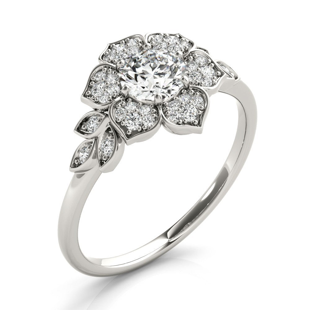 Lab-Grown Diamond Halo Engagement Ring in Platinum