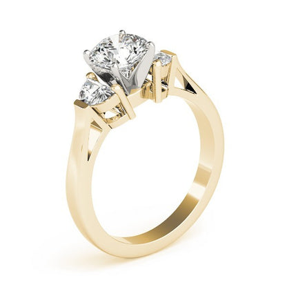 Lab-Grown Round Cut Diamond Trilogy Engagement Ring