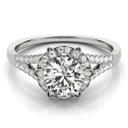 2.00Ct DE/VS Lab Grown Round Diamond Halo Engagement Ring 18K Yellow Gold