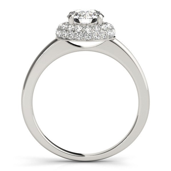 Lab Grown Round Cut Diamond Halo Engagement Ring