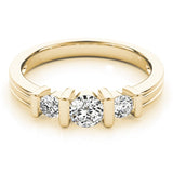 2.00Ct Bar Set Lab Grown Round Diamond 3 Stone Engagement Ring Platinum