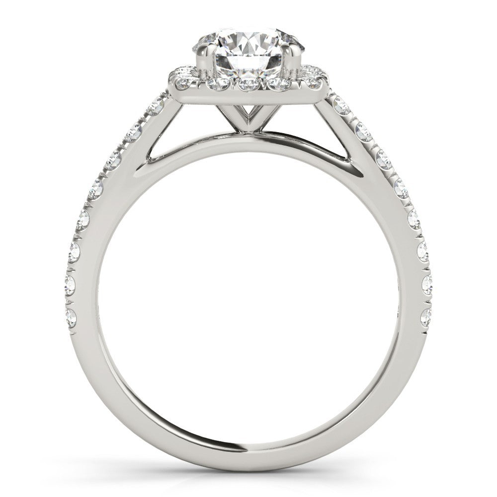 Lab-Grown Diamond Halo Engagement Ring in Platinum