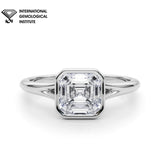 IGI Certified Lab Created D/VS  Asscher Cut Diamond Solitaire Engagement Ring
