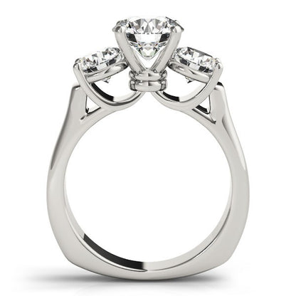 Lab Grown Platinum Diamond Three Stone Engagement Ring For Women 2CT DE/VS