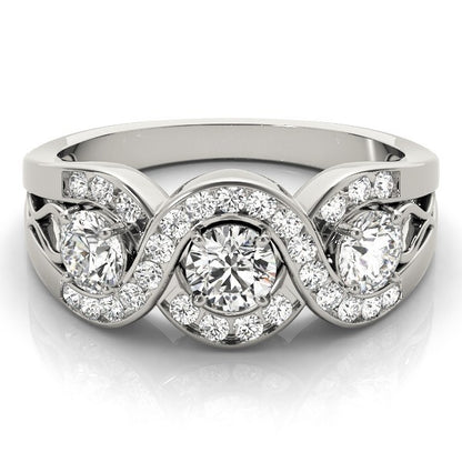 Lab Grown Round Diamond Infinity Trilogy Engagement Ring  2CT DE/VS Platinum