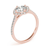 Lab-Grown Diamond Halo Engagement Ring in Platinum