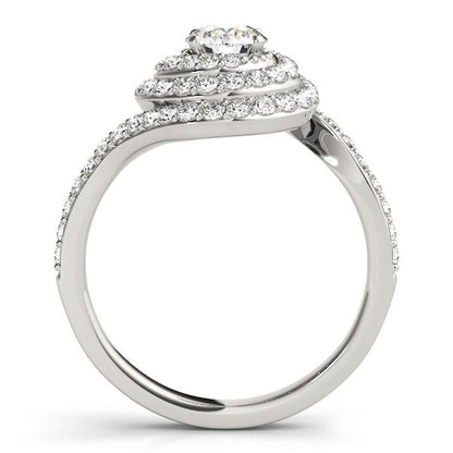 Lab Grown Round Cut Diamond Halo Engagement Ring