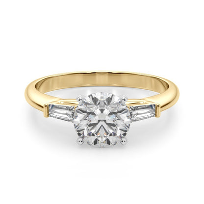 Lab-Grown Round Cut Diamond 3 Stone Engagement Ring 950 Platinum