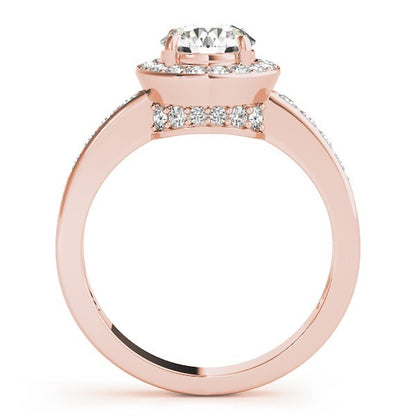 Lab Grown Round Diamond Halo Engagement Ring 