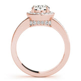 Lab Grown Round Diamond Halo Engagement Ring 