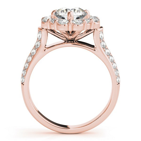 Lab Grown Round Cut Diamond Halo Engagement Ring