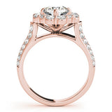 Lab Grown Round Cut Diamond Halo Engagement Ring