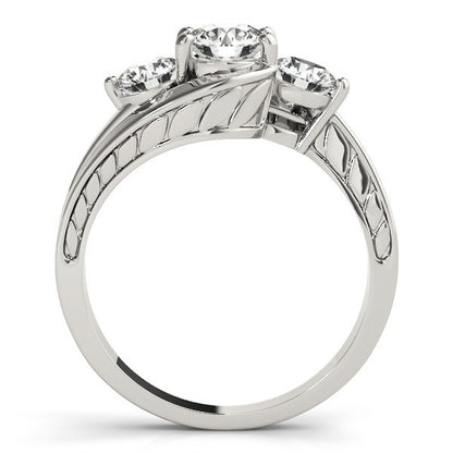 0.50Ct To 2.00Ct Lab Grown Round Diamond Trilogy Engagement Ring Platinum