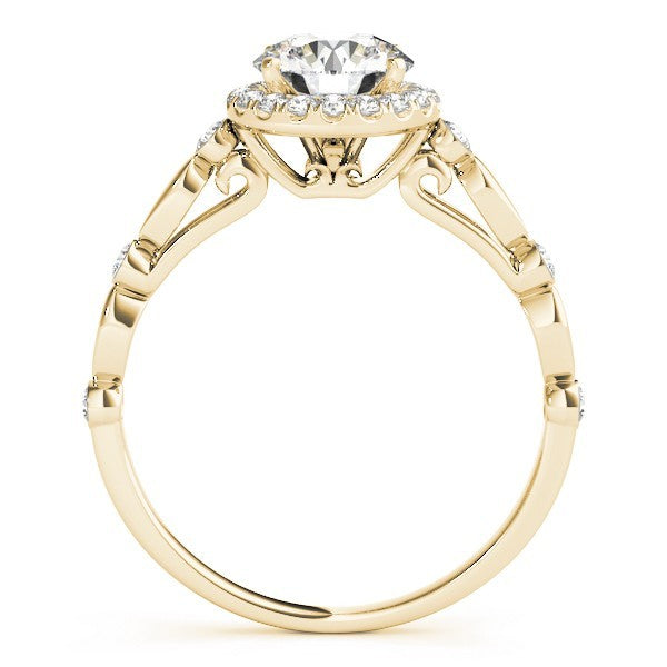 Lab Grown Round Diamond Halo Engagement Ring