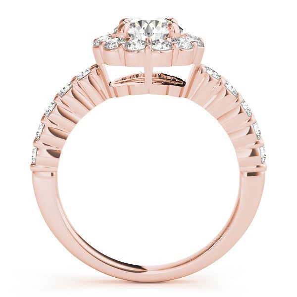 Lab Grown Round Diamond Halo Engagement Ring 