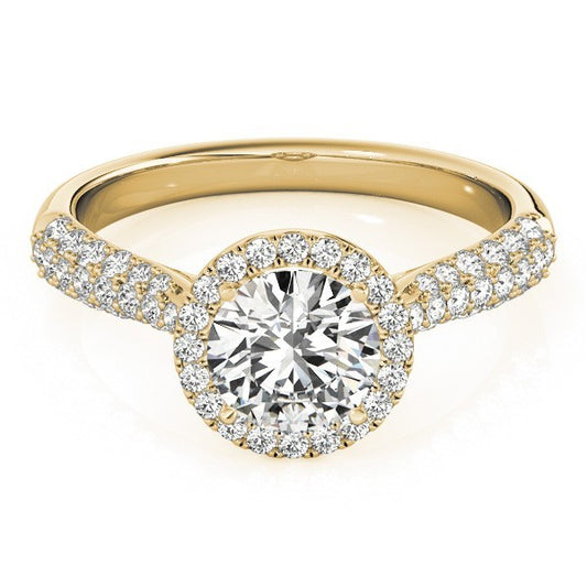Lab Grown Round Diamond Halo Engagement Ring 