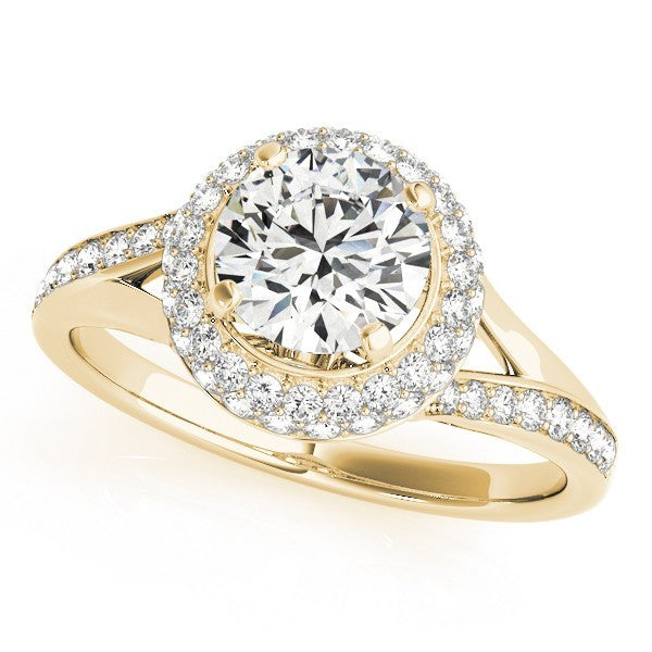 Lab Grown Round Diamond Halo Engagement Ring