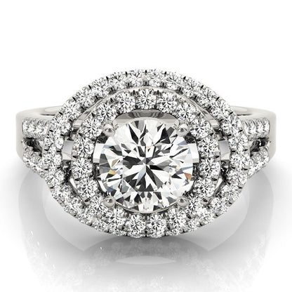 Lab Grown Round Diamond Halo Engagement Ring