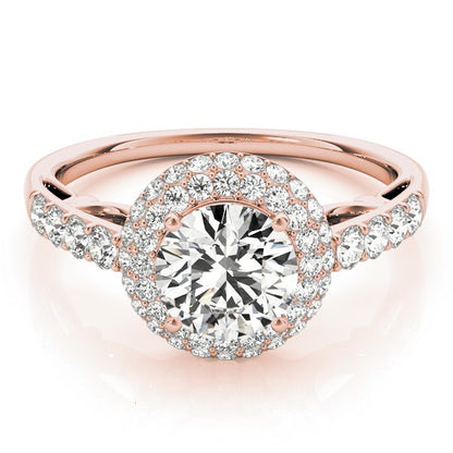 Lab Grown Round Diamond Halo Engagement Ring