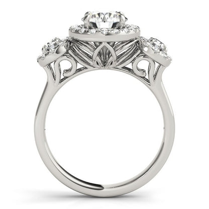 Lab Grown Round Cut Diamond Halo Engagement Ring 