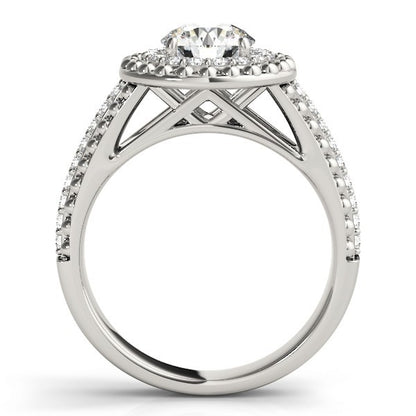 Lab Grown Round Diamond Halo Engagement Ring 