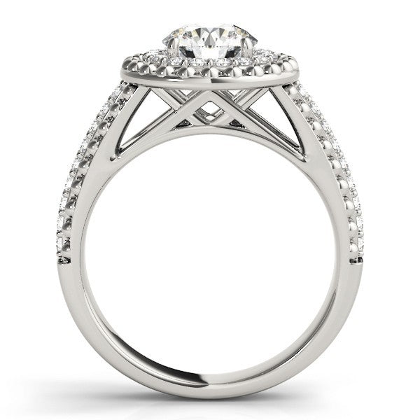 Lab Grown Round Diamond Halo Engagement Ring 