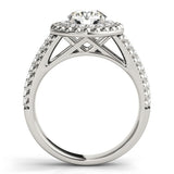 Lab Grown Round Diamond Halo Engagement Ring 