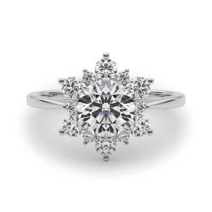 Lab-Grown Diamond Halo Engagement Ring in Platinum