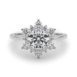 Lab-Grown Diamond Halo Engagement Ring in Platinum