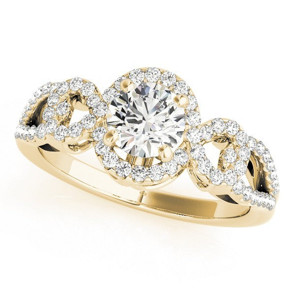 Lab Grown 2.00 Carat Round Cut Diamond Halo Engagement Ring