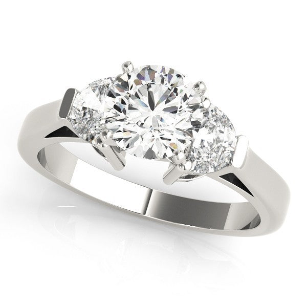 Lab-Grown Round Cut Diamond Trilogy Engagement Ring