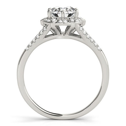 2.00Ct DE/VS Lab Grown Round Diamond Halo Engagement Ring 18K Yellow Gold