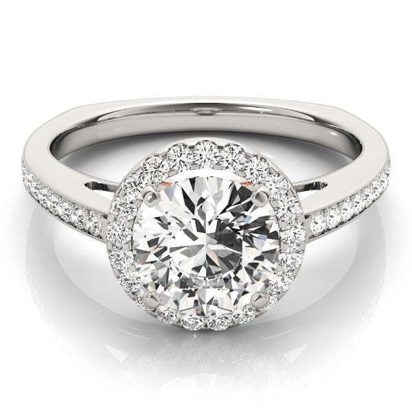 Lab Grown Round Diamond Halo Engagement Ring