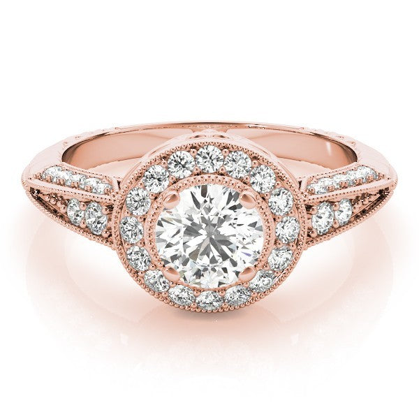 Lab Grown Round Diamond Halo Engagement Ring