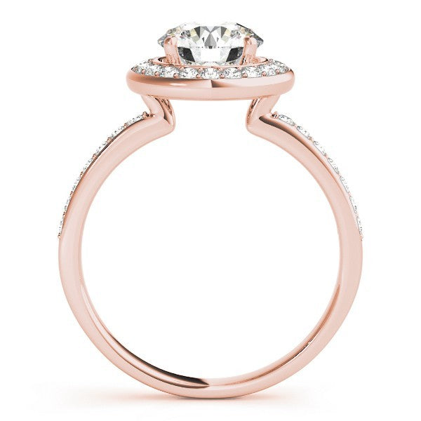 Lab Grown Round Diamond Halo Engagement Ring 