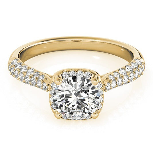 Lab Grown Round Diamond Halo Engagement Ring 
