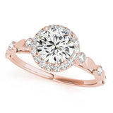 Lab Grown Round Diamond Halo Engagement Ring