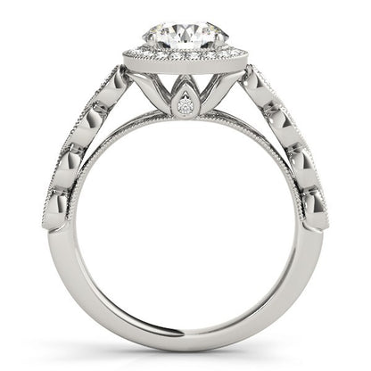 2.00Ct DE/VS Lab Grown Round Diamond Halo Engagement Ring 18K Yellow Gold