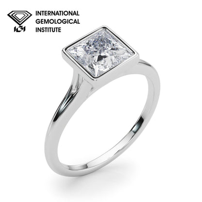 IGI 3CT E/VS Princess Cut Lab Grown Solitaire Diamond Engagement Ring - Platinum