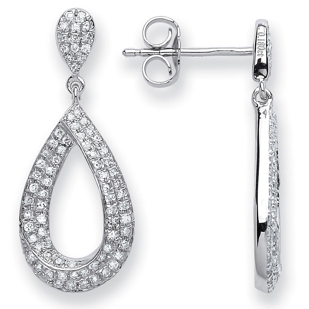 Natural Round Cut Diamond Fancy Pear Drop Earring