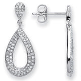 Natural Round Cut Diamond Fancy Pear Drop Earring