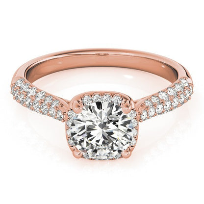 Lab Grown Round Diamond Halo Engagement Ring 