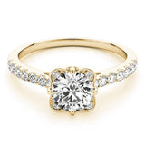 Lab Grown Round Diamond Halo Engagement Ring