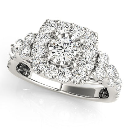 Lab Grown Round Diamond Halo Engagement Ring