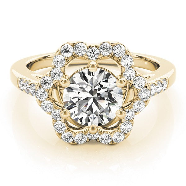Lab Grown Round Diamond Halo Engagement Ring