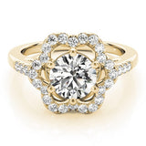 Lab Grown Round Diamond Halo Engagement Ring