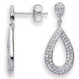 Natural Round Cut Diamond Fancy Pear Drop Earring
